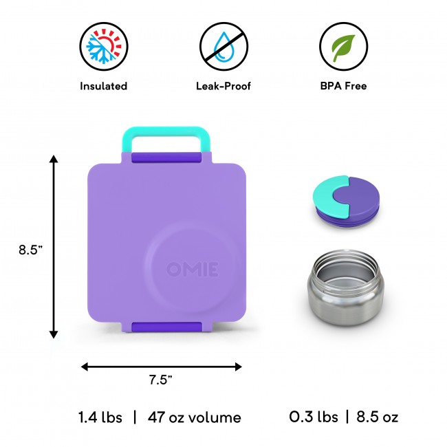 Lunchbox z termosem OmieBox OMIE - Purple Plum