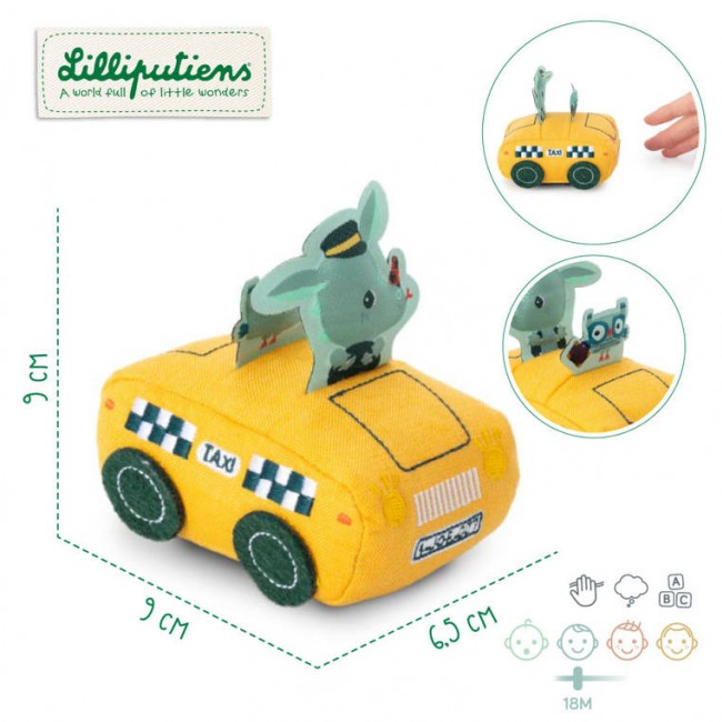 Miękkie auto z napędem pull-back Lilliputiens - Smok Joe 18 m+