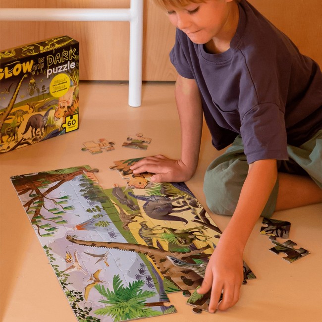 Puzzle świecące w ciemności Apli Kids - Dinozaury 4+