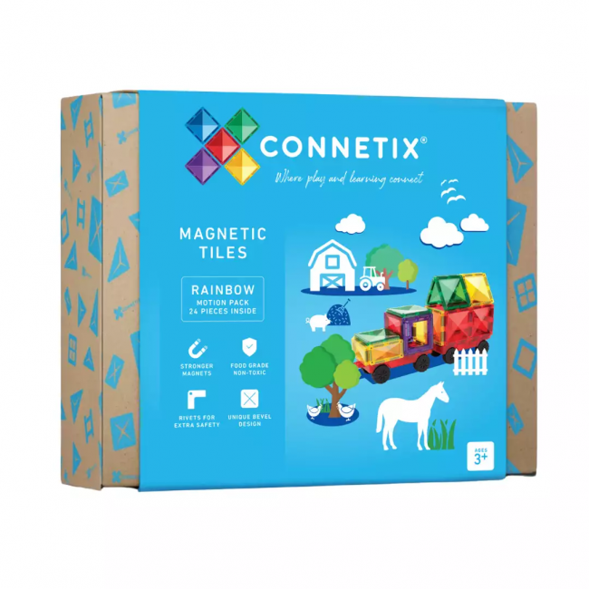 Klocki magnetyczne Connetix - Rainbow Motion Pack 24 el.