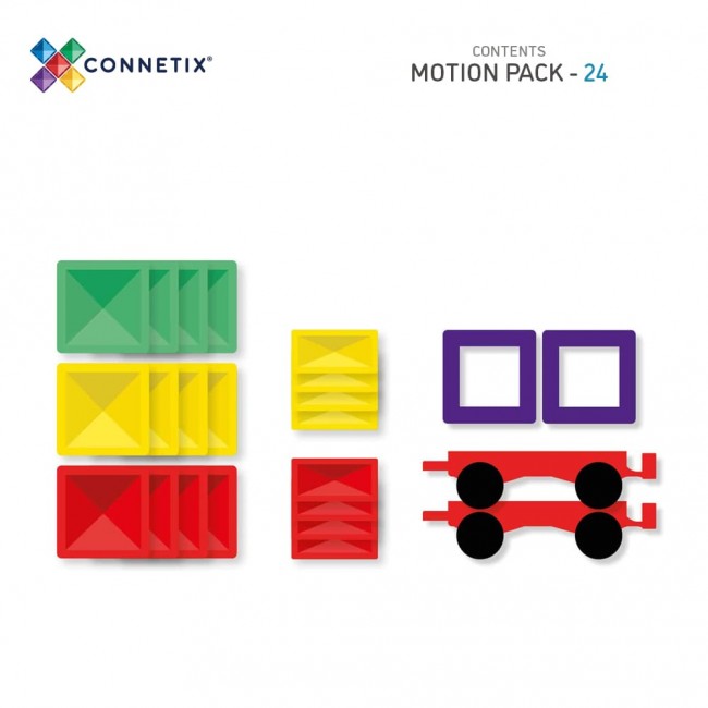 Klocki magnetyczne Connetix - Rainbow Motion Pack 24 el.