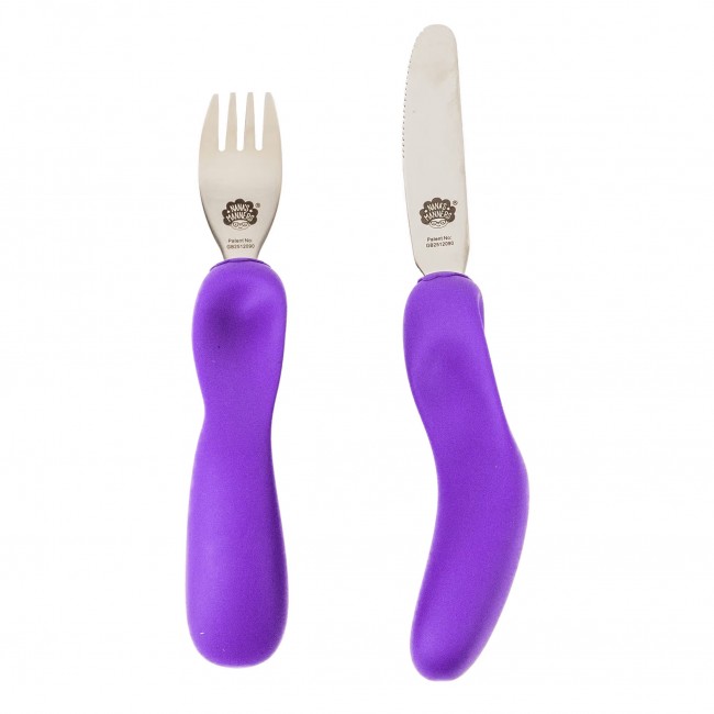 Sztućce nóż widelec ETAP 3 Nana's Manners - Purple