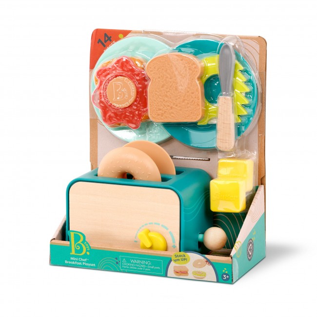 Toster i akcesoria śniadaniowe Mini Chef B. Toys - Breakfast Playset