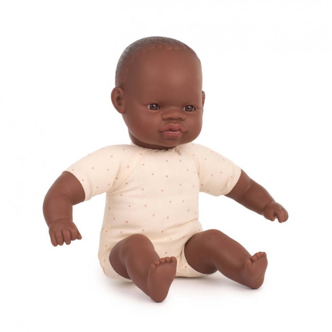 Lalka z miękkim brzuchem Miniland - Afrykanka 32cm