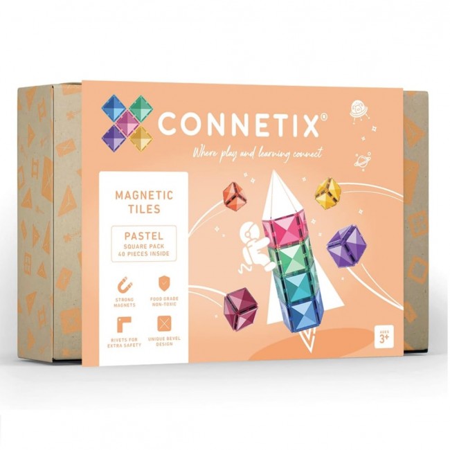 Klocki magnetyczne Connetix - Pastel Square Pack 40 el.