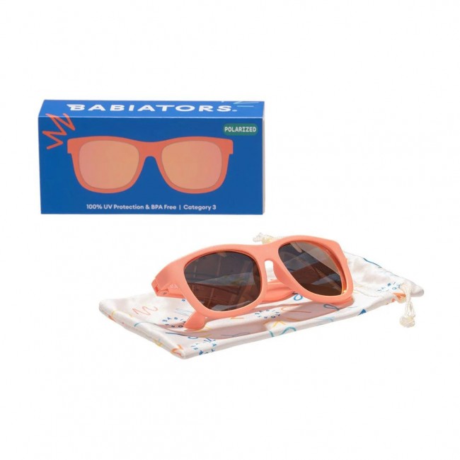 Okularki przeciwsłoneczne z polaryzacją Navigator Babiators od 3 do 5 lat - Perfectly Papaya