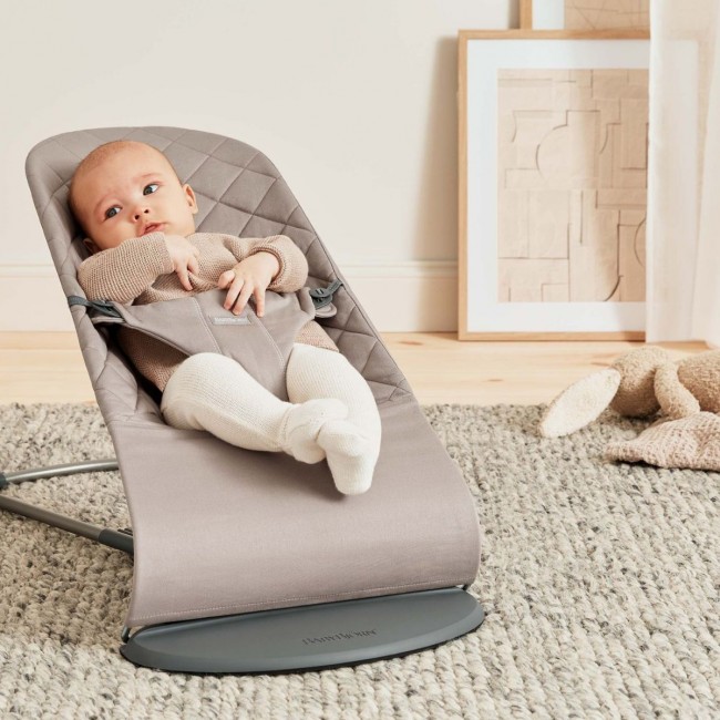 Leżaczek BABYBJORN BLISS WOVEN - Piaskowoszary