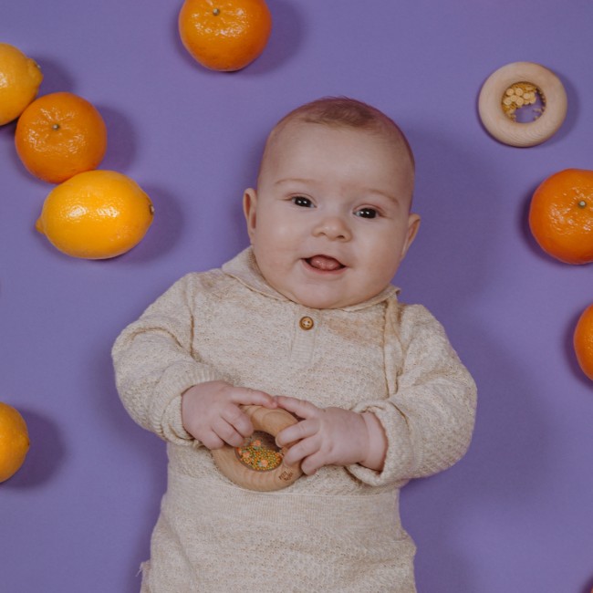 Grzechotka sensoryczna Petit Boum - Pomarańcza