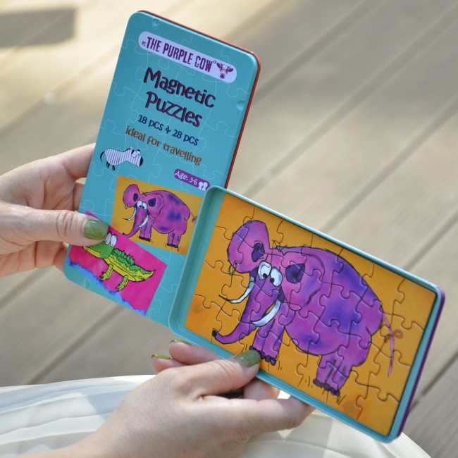 Podróżna gra magnetyczna The Purple Cow - Puzzle magnetyczne