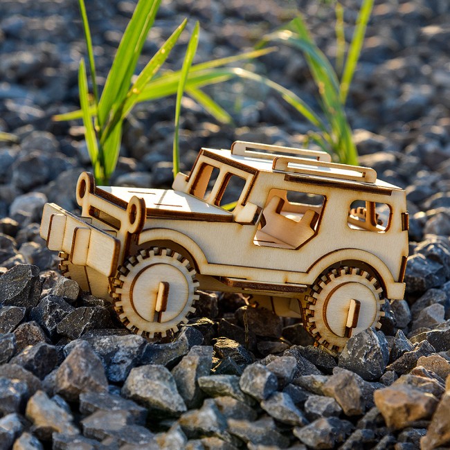 Drewniane Puzzle Model 3D Little Story - Jeep