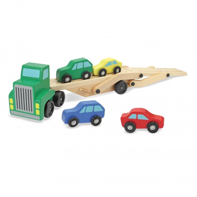 Drewniana laweta z pojazdami Melissa & Doug